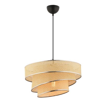 Lámpara colgante con cable COUPER 1xE27/60W/230V beige/cromo brillante