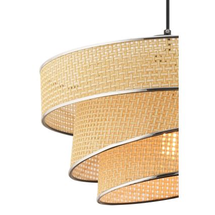 Lámpara colgante con cable COUPER 1xE27/60W/230V beige/cromo brillante