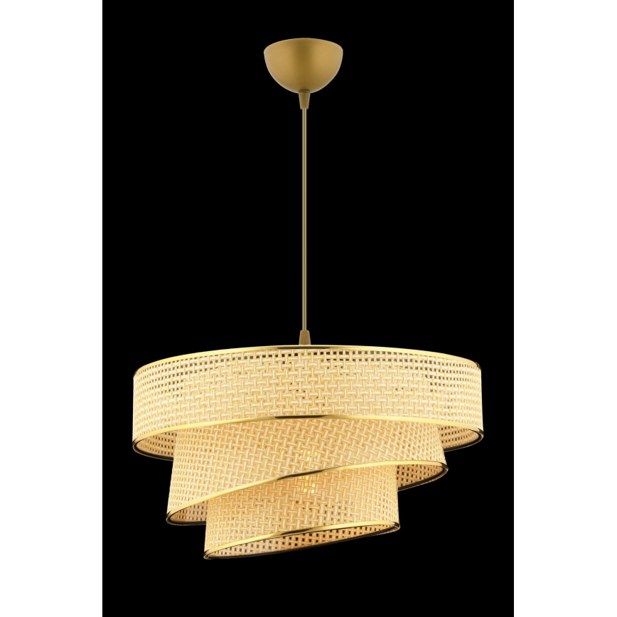 Lámpara colgante con cable COUPER 1xE27/60W/230V beige/dorado