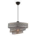 Lámpara colgante con cable COUPER 1xE27/60W/230V gris/cromo brillante