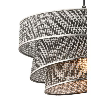 Lámpara colgante con cable COUPER 1xE27/60W/230V gris/cromo brillante