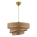 Lámpara colgante con cable COUPER 1xE27/60W/230V marrón/cromo brillante