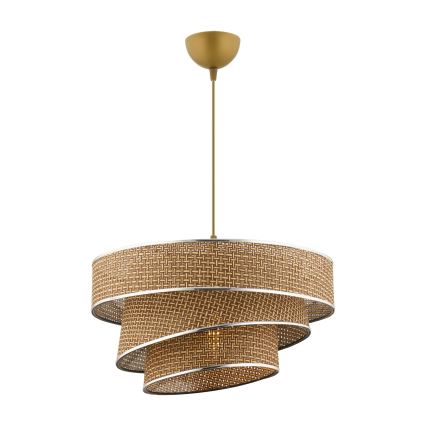 Lámpara colgante con cable COUPER 1xE27/60W/230V marrón/cromo brillante