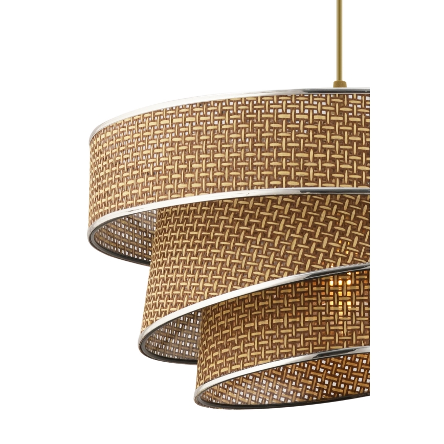 Lámpara colgante con cable COUPER 1xE27/60W/230V marrón/cromo brillante