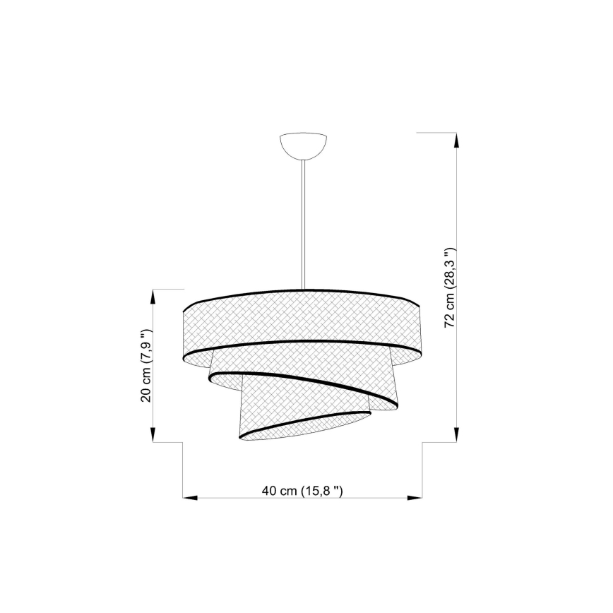 Lámpara colgante con cable COUPER 1xE27/60W/230V marrón/cromo brillante