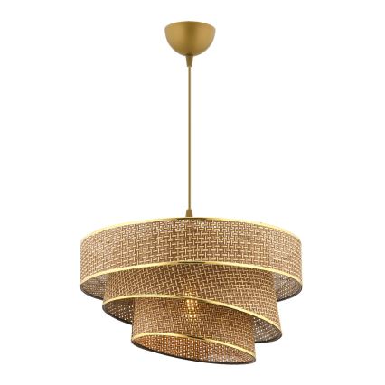 Lámpara colgante con cable COUPER 1xE27/60W/230V marrón/dorado