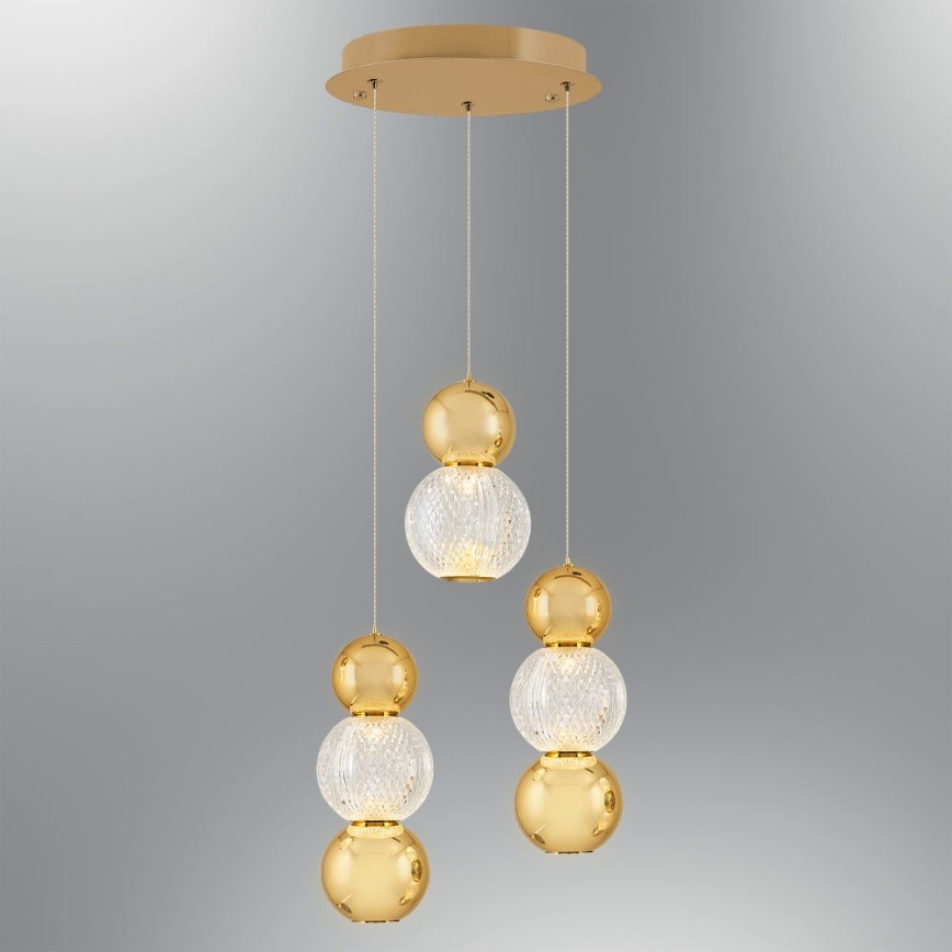 Lámpara colgante con cable CREMONA LED/17W/230V 3000K dorado