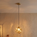 Lámpara colgante con cable CRISTAL 1xE14/15W/230V latón/beige ahumado