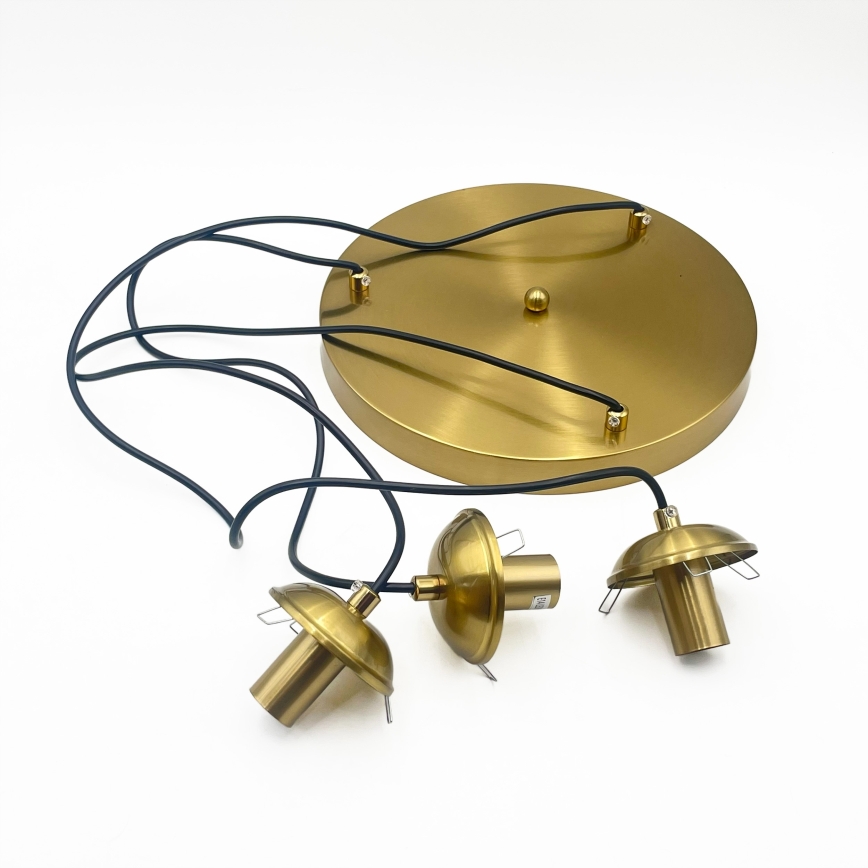 Lámpara colgante con cable CRISTAL 3xE14/15W/230V latón/negro ahumado