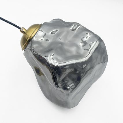 Lámpara colgante con cable CRISTAL 5xE14/15W/230V latón/negro ahumado