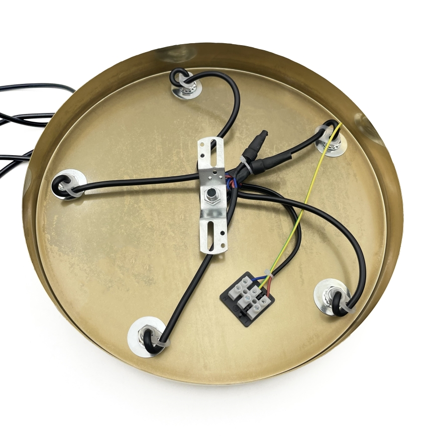 Lámpara colgante con cable CRISTAL 5xE14/15W/230V latón/negro ahumado