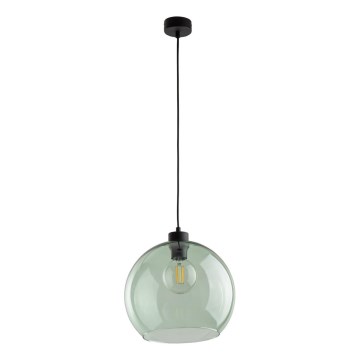 Lámpara colgante con cable CUBUS 1xE27/15W/230V negra/verde ahumado
