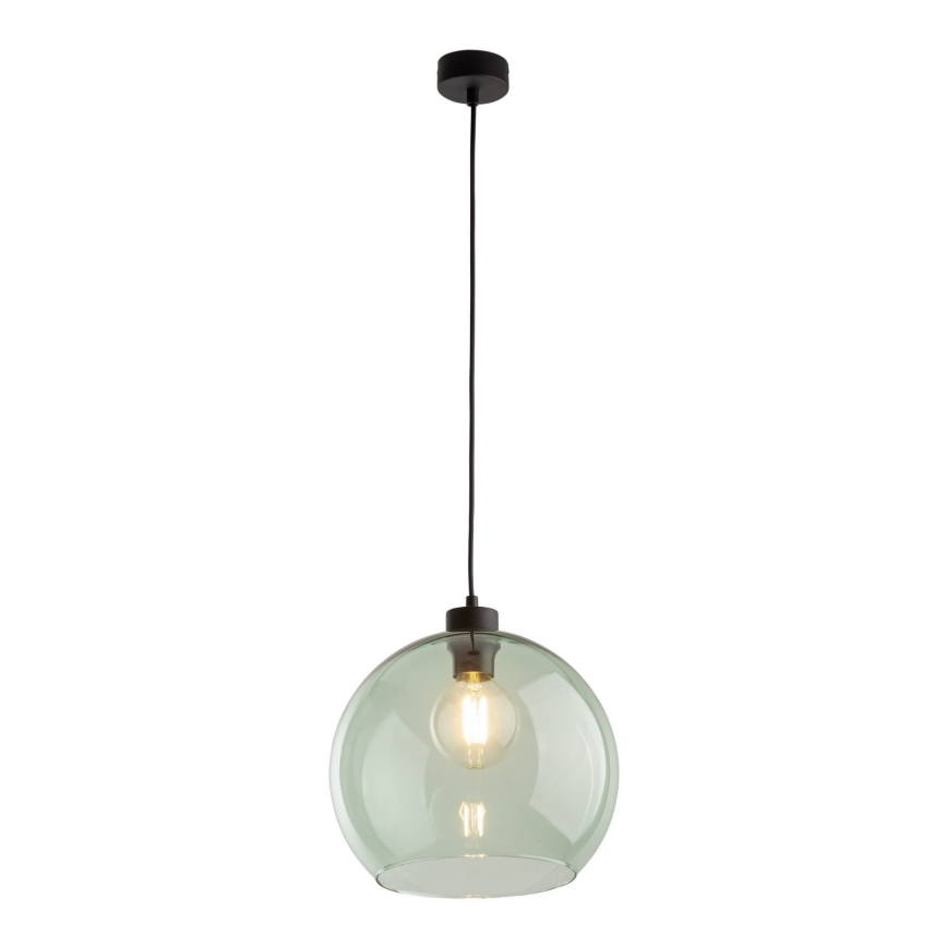 Lámpara colgante con cable CUBUS 1xE27/15W/230V negra/verde ahumado