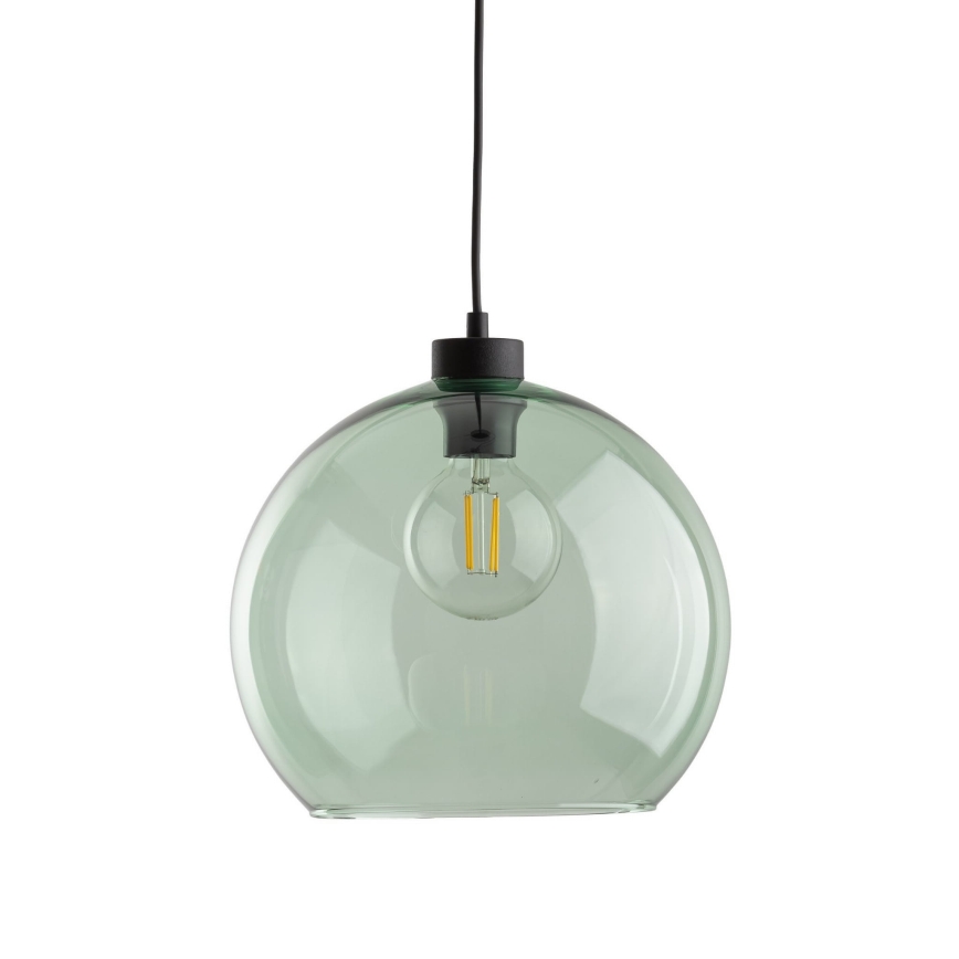 Lámpara colgante con cable CUBUS 1xE27/15W/230V negra/verde ahumado