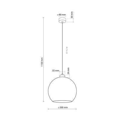Lámpara colgante con cable CUBUS 1xE27/15W/230V negra/verde ahumado