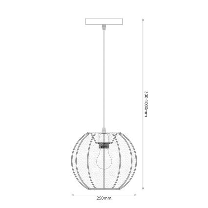 Lámpara colgante con cable DANA 1xE27/15W/230V Ø 25 cm, negra