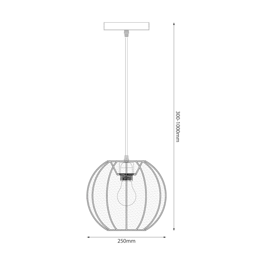 Lámpara colgante con cable DANA 1xE27/15W/230V Ø 25 cm, negra