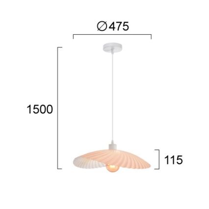 Lámpara colgante con cable DANCE 1xE27/40W/230V rosa