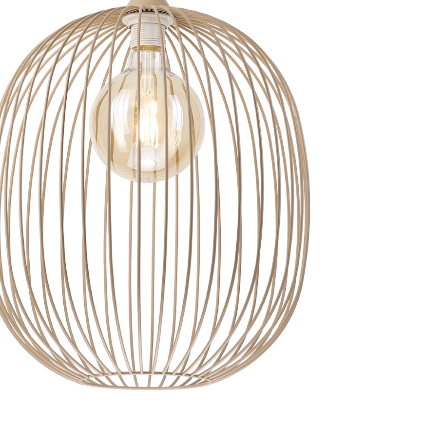 Lámpara colgante con cable DESTELLO 1xE27/15W/230V diámetro 33 cm beige