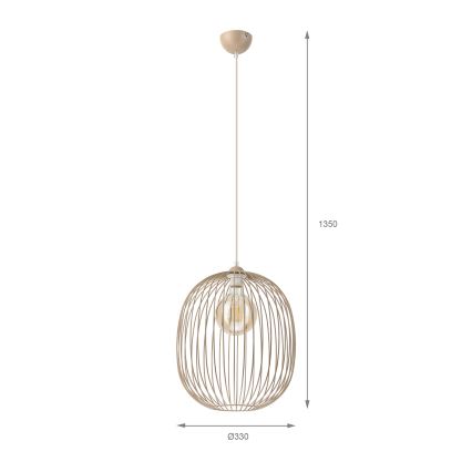 Lámpara colgante con cable DESTELLO 1xE27/15W/230V diámetro 33 cm beige
