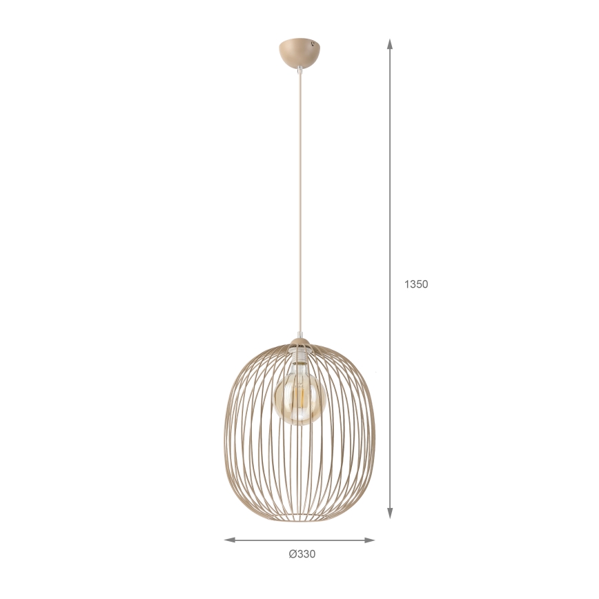 Lámpara colgante con cable DESTELLO 1xE27/15W/230V diámetro 33 cm beige