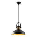 Lámpara colgante con cable DODO 1xE27/40W/230V negra/bronce