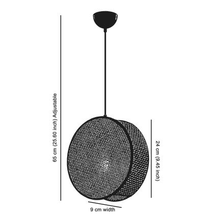 Lámpara colgante con cable DRUM 1xE27/60W/230V marrón