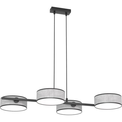 Lámpara colgante con cable DRUMZ 4xE14/10W/230V gris