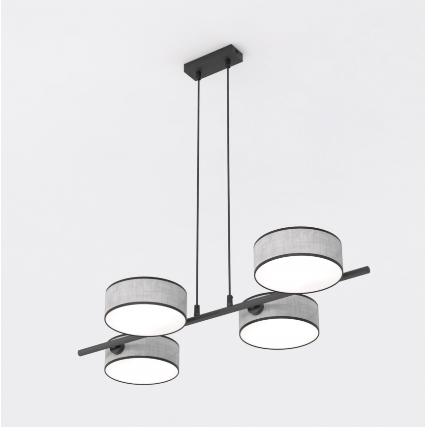 Lámpara colgante con cable DRUMZ 4xE14/10W/230V gris