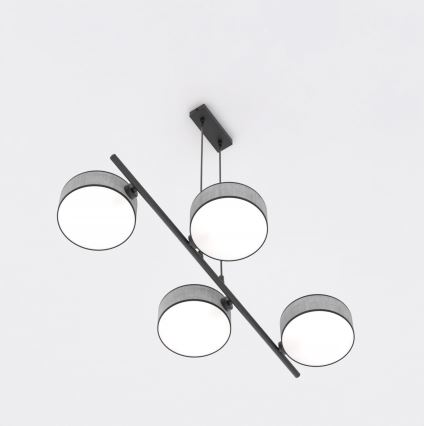 Lámpara colgante con cable DRUMZ 4xE14/10W/230V gris