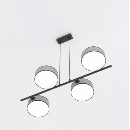Lámpara colgante con cable DRUMZ 4xE14/10W/230V gris