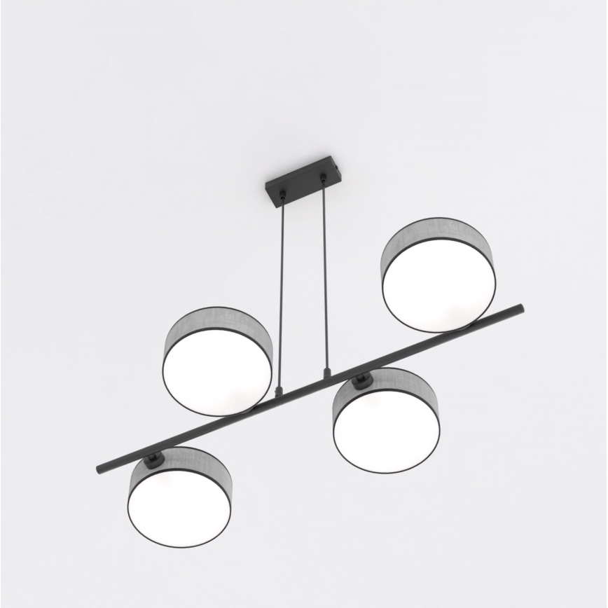 Lámpara colgante con cable DRUMZ 4xE14/10W/230V gris