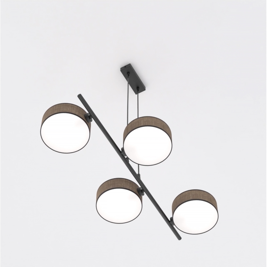 Lámpara colgante con cable DRUMZ 4xE14/10W/230V marrón