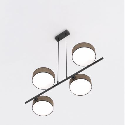 Lámpara colgante con cable DRUMZ 4xE14/10W/230V marrón
