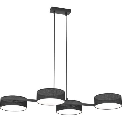 Lámpara colgante con cable DRUMZ 4xE14/10W/230V negra