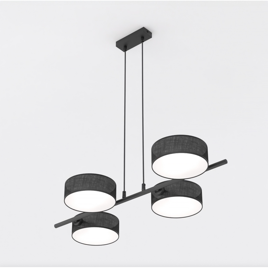 Lámpara colgante con cable DRUMZ 4xE14/10W/230V negra
