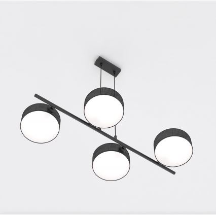 Lámpara colgante con cable DRUMZ 4xE14/10W/230V negra
