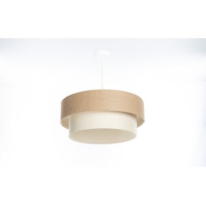 Lámpara colgante con cable DUO 1xE27/60W/230V Ø 50 cm beige/crema