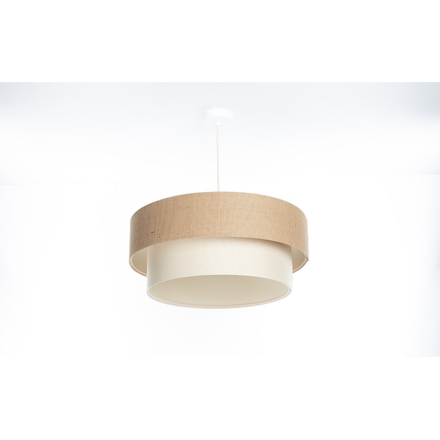 Lámpara colgante con cable DUO 1xE27/60W/230V Ø 50 cm beige/crema