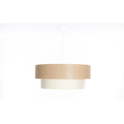 Lámpara colgante con cable DUO 1xE27/60W/230V Ø 50 cm beige/crema