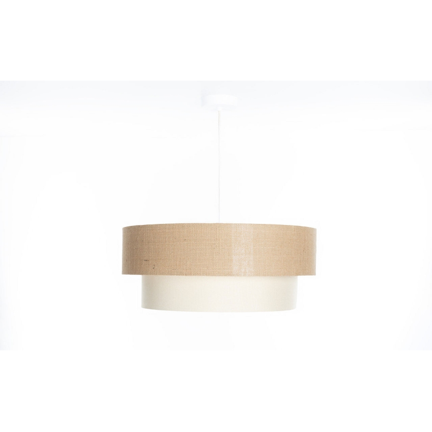 Lámpara colgante con cable DUO 1xE27/60W/230V Ø 50 cm beige/crema