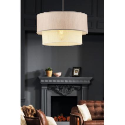Lámpara colgante con cable ECHO 1xE27/60W/230V beige/crema