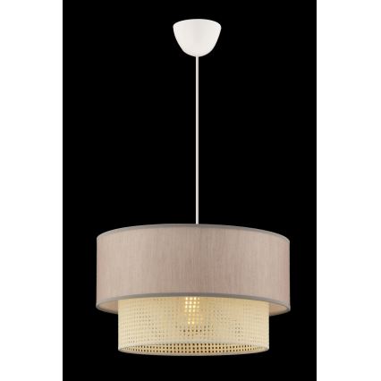 Lámpara colgante con cable ECHO 1xE27/60W/230V beige/crema