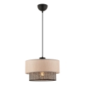 Lámpara colgante con cable ECHO 1xE27/60W/230V beige/gris