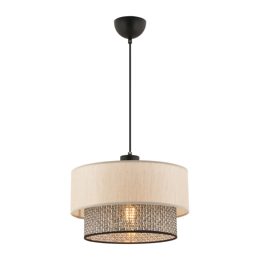 Lámpara colgante con cable ECHO 1xE27/60W/230V beige/gris