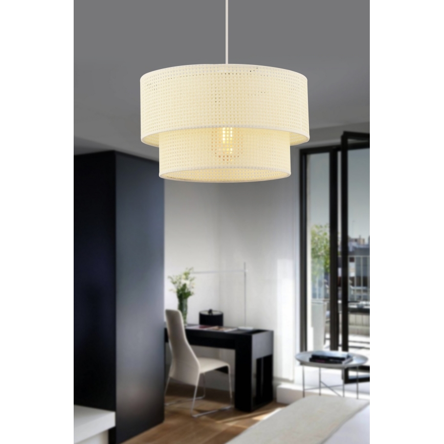 Lámpara colgante con cable ECHO 1xE27/60W/230V color crema