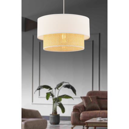 Lámpara colgante con cable ECHO 1xE27/60W/230V crema/beige