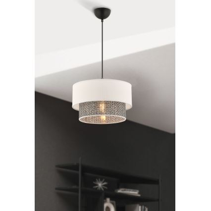 Lámpara colgante con cable ECHO 1xE27/60W/230V crema/gris
