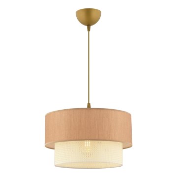 Lámpara colgante con cable ECHO 1xE27/60W/230V marrón/crema
