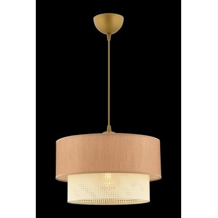 Lámpara colgante con cable ECHO 1xE27/60W/230V marrón/crema